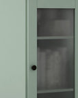 36" Sage Solid Wood Adjustable Three Tier Library Bookcase with One Door
