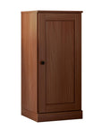 36" Coffee Solid Wood Adjustable Three Tier Library Bookcase with One Door
