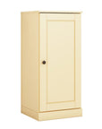 36" Yellow Solid Wood Adjustable Three Tier Library Bookcase with One Door