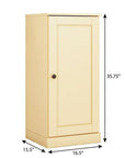 36" Yellow Solid Wood Adjustable Three Tier Library Bookcase with One Door