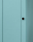 36" Aqua Solid Wood Adjustable Three Tier Library Bookcase with One Door