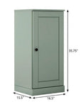 36" Sage Solid Wood Adjustable Three Tier Library Bookcase with One Door