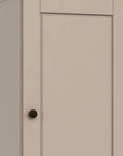 36" Beige Solid Wood Adjustable Three Tier Library Bookcase with One Door