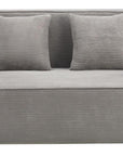 76" Gray Corduroy Loveseat and Toss Pillows