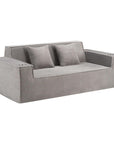 76" Gray Corduroy Loveseat and Toss Pillows