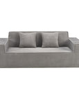 76" Gray Corduroy Loveseat and Toss Pillows