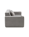 76" Gray Corduroy Loveseat and Toss Pillows