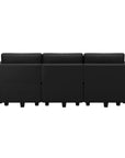 79" Black Faux Leather Modular Sofa And Storage