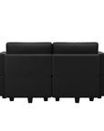 64" Black Faux Leather Loveseat With Storage