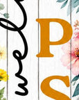46" Orange Black And White Solid Wood Welcome Peeps Easter Porch Sign