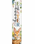 46" Green Black And White Solid Wood Happy Easter Porch Sign
