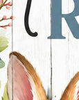 46" Green Black And White Solid Wood Happy Easter Porch Sign