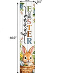 46" Green Black And White Solid Wood Happy Easter Porch Sign