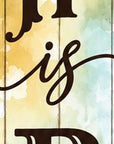 46" Dark Brown Yellow And Orange Solid Wood He is Risen Easter Porch Sign