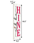 46" Pink White And Charcoal Solid Wood Oh Hello Spring Porch Sign