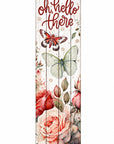 36" Mint Green White And Maroon Solid Wood Oh Hello There Porch Sign