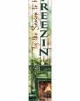 46" Brown White And Green Solid Wood Tis the Season Freezin Porch Sign