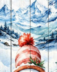 36" Sky Blue Red And White Solid Wood Let It Snow Christmas Snowman Porch Sign