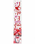 46" Red White And Pink Solid Wood Love is in the Air Porch Sign