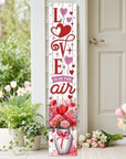 46" Red White And Pink Solid Wood Love is in the Air Porch Sign