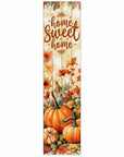 36" Beige Rust And Orange Solid Wood Home Sweet Home Pumpkin Porch Sign