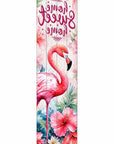36" Green Hot Pink And White Solid Wood Home Sweet Home Flamingo Porch Sign