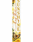 46" Yellow White And Green Solid Wood Hello Sunshine Porch Sign