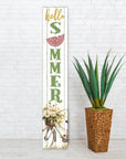 46" Sage White And Yellow Solid Wood Hello Summer Porch Sign