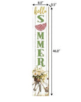 46" Sage White And Yellow Solid Wood Hello Summer Porch Sign