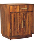 24" Brown Solid Wood One Drawer Nightstand