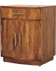 24" Brown Solid Wood One Drawer Nightstand