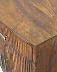 24" Brown Solid Wood One Drawer Nightstand