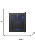 20" X 17" Clear and Black Metal Single Compartment Can Beverage Refrigerator