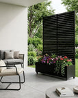 73" X 47" Black Striped Galvanized Metal Rectangular Planter Box