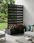 73" X 47" Black Striped Galvanized Metal Rectangular Planter Box