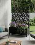 73" X 35" Black Botanical Galvanized Metal Rectangular Planter Box