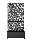 73" X 35" Black Botanical Galvanized Metal Rectangular Planter Box