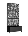 73" X 35" Black Botanical Galvanized Metal Rectangular Planter Box