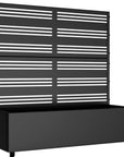 47" X 47" Black Striped Galvanized Metal Rectangular Planter Box