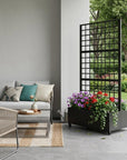 73" X 35" Black Geometric Galvanized Metal Rectangular Planter Box