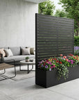 73" X 47" Black Striped Galvanized Metal Oval Planter Box