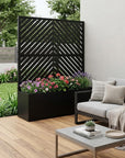 73" X 35" Black Striped Galvanized Metal Oval Planter Box