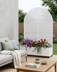 73" X 47" White Striped Galvanized Metal Oval Planter Box