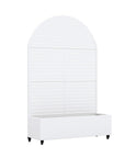 73" X 47" White Striped Galvanized Metal Oval Planter Box