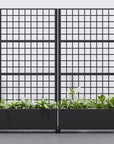 Set of Two Black Geometric Galvanized Metal Rectangular Planter Box