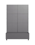 Set of Two Gray Striped Galvanized Metal Rectangular Planter Box
