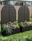 Set of Two Black Striped Galvanized Metal Oval Planter Box
