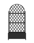 Set of Two Black Geometric Galvanized Metal Oval Planter Box