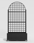 Set of Two Black Geometric Galvanized Metal Oval Planter Box