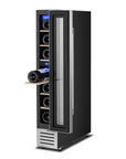 34" X 6" Silver and Black Metal Single Compartment Wine Refrigerator